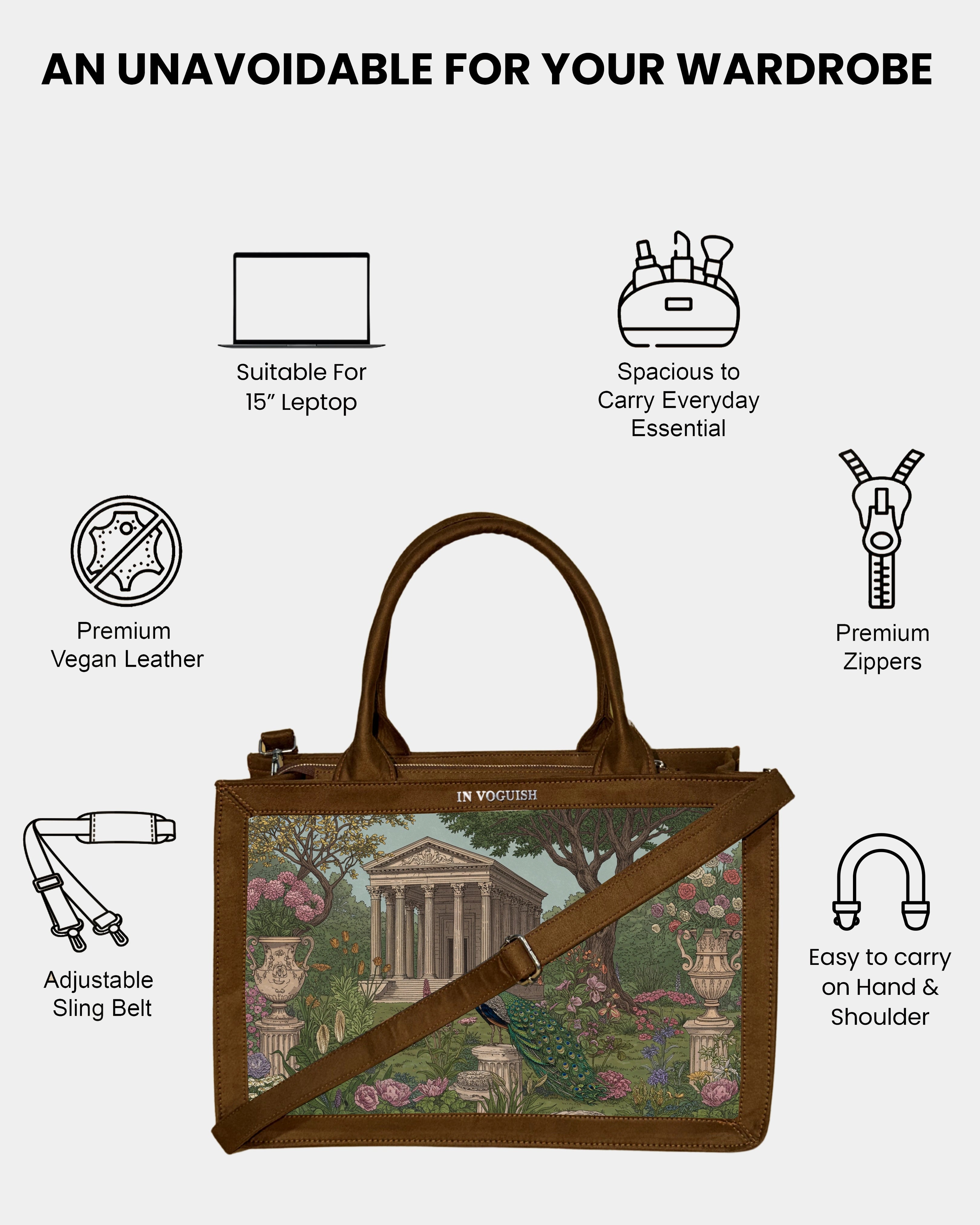 Voguish Royal Garden Luxe Tote Bag