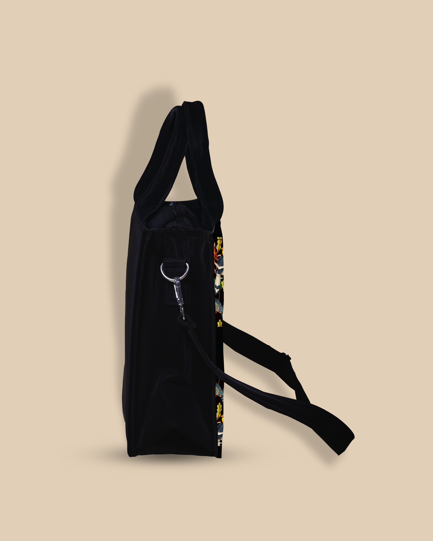 Customized small Tote Bag Designed with Hornbill , Carens Birds And Tropical Flowers