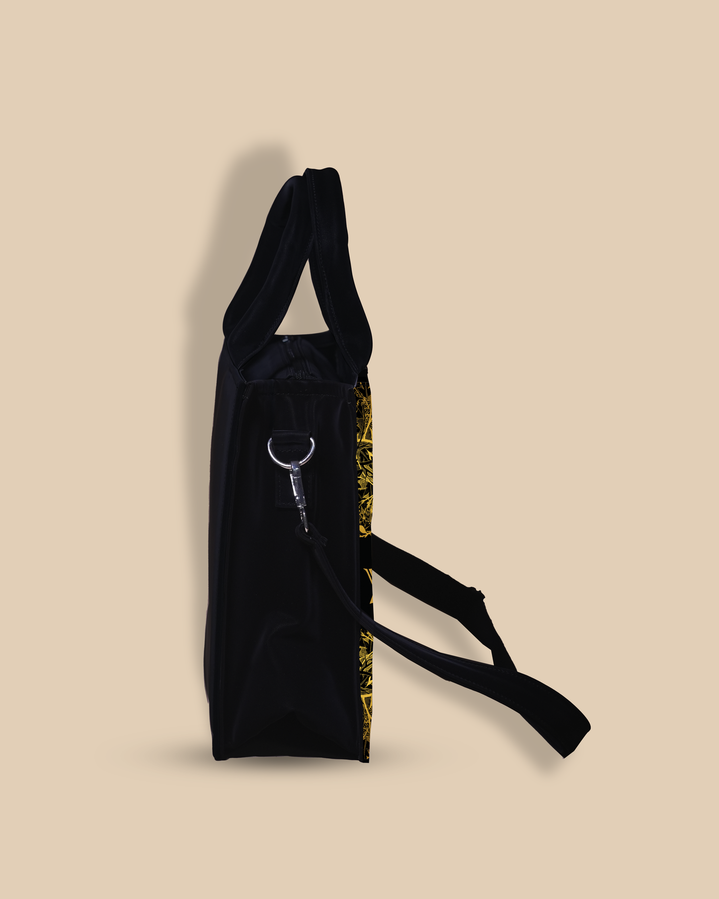 Customized small Tote Bag Designed with Graceful Golden Floral