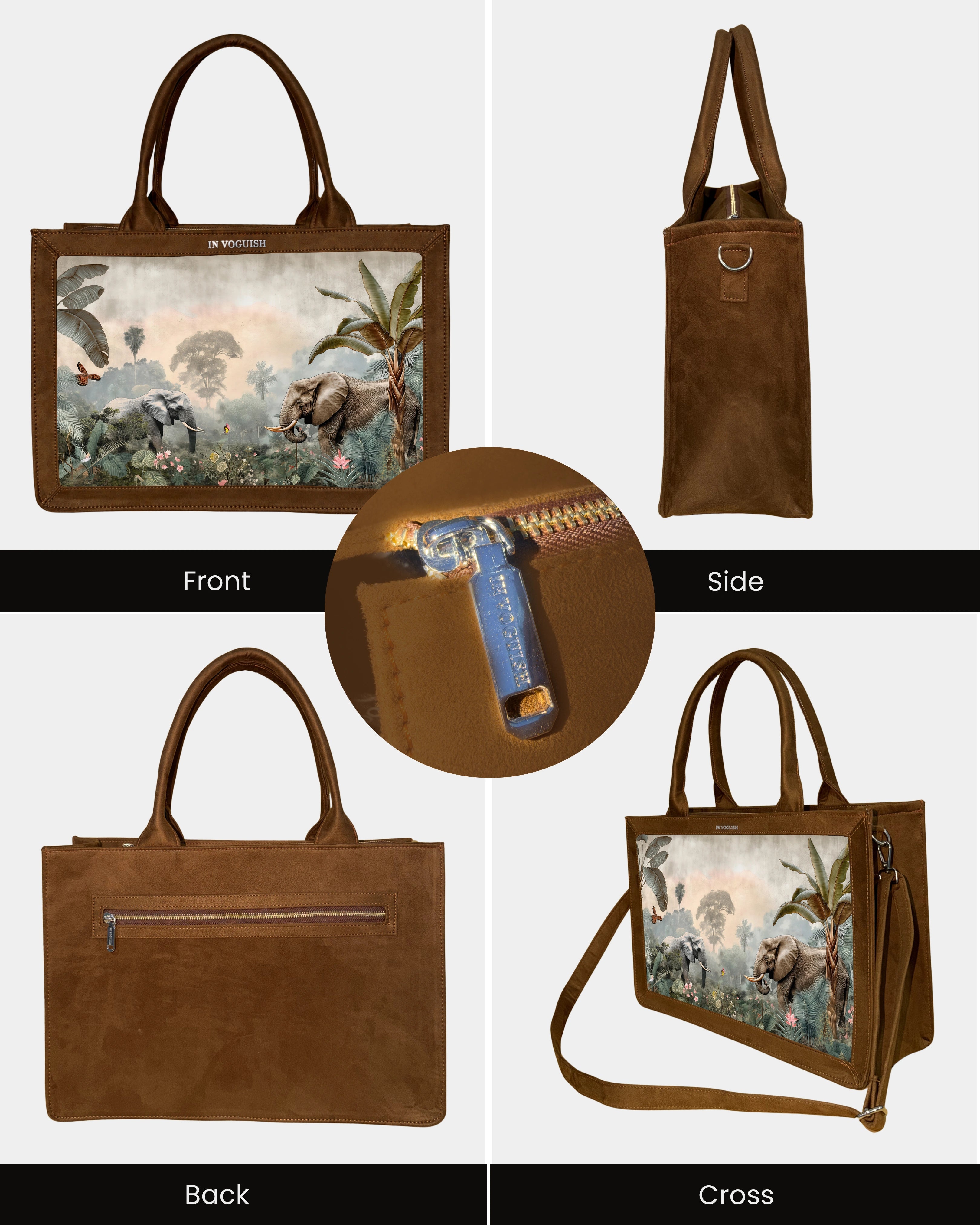 Voguish Wild Safari Luxe Canvas Tote Bag