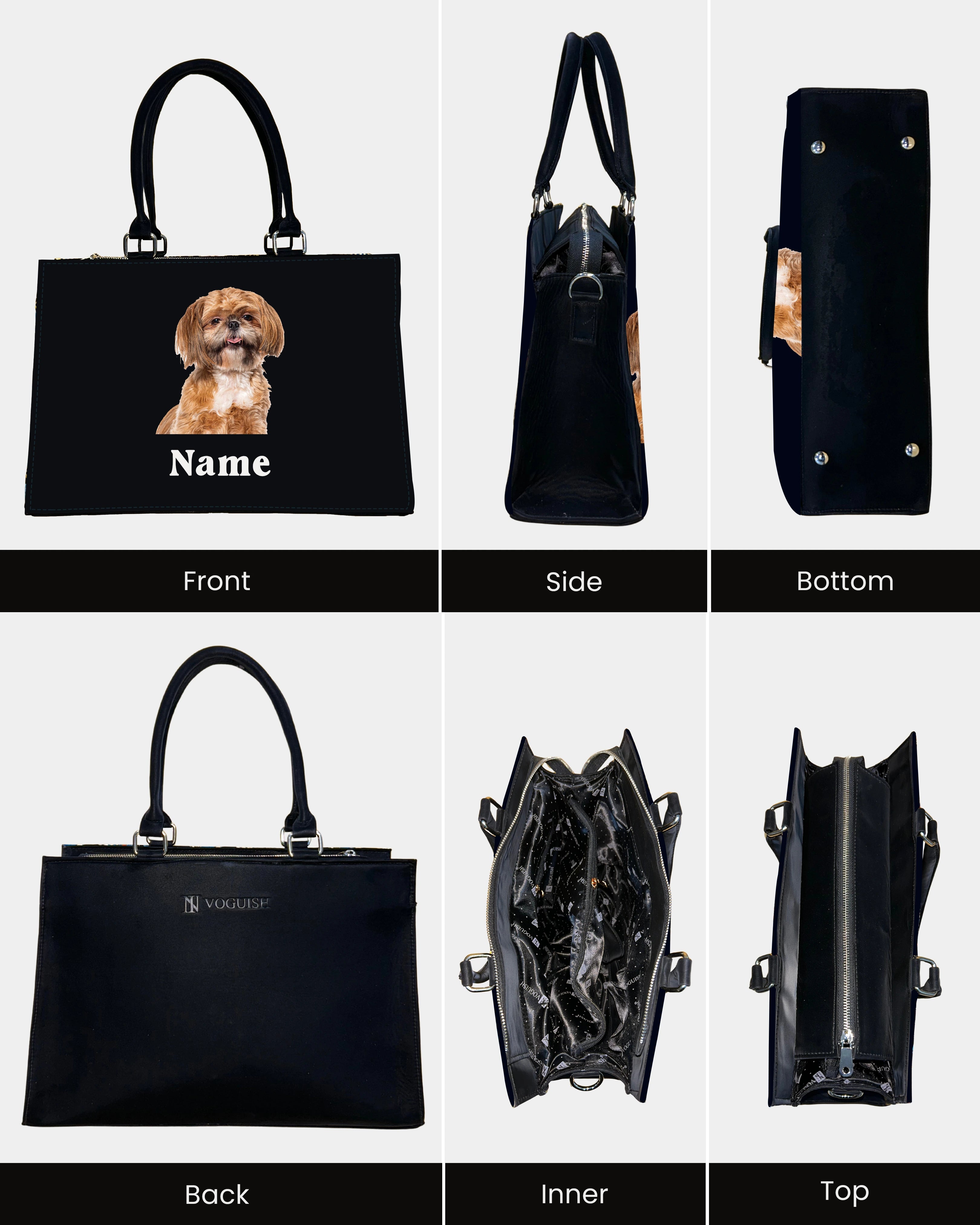 Custom Pet Photo Tote Bag with Name
