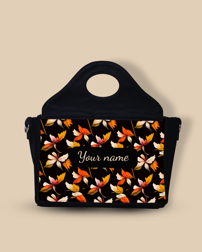 Customized Sling Purse Designed with Watercolor Autumn Leaves Pattern