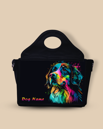 Customized Sling Purse Designed With Colourful Dog