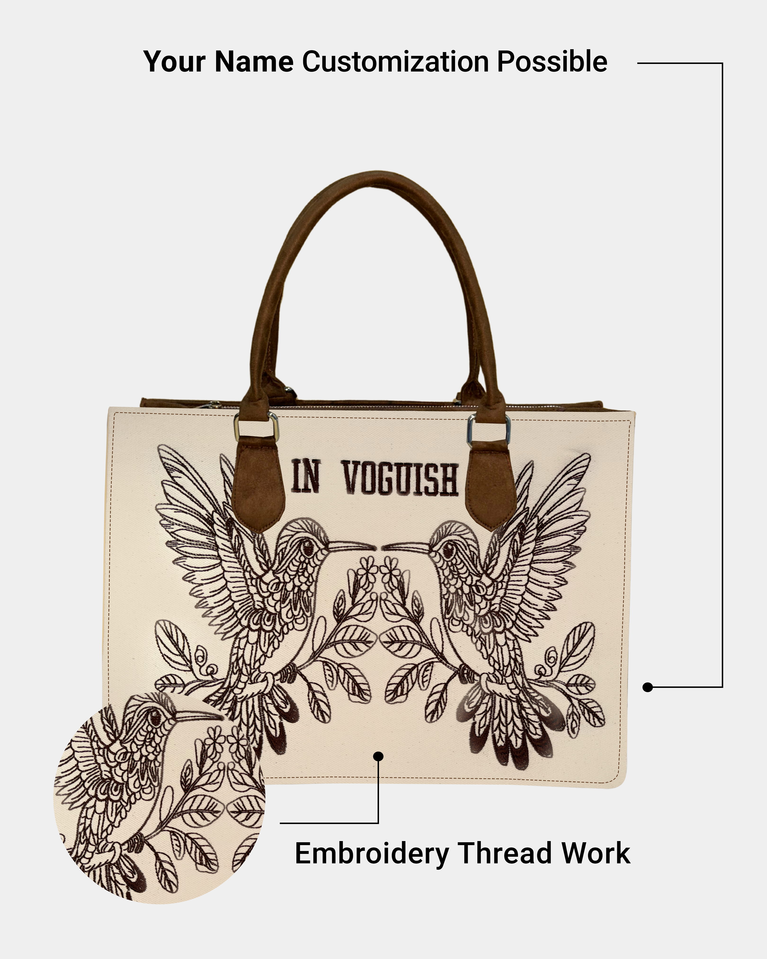 Twin Harmony Customized Embroidered Tote Bag