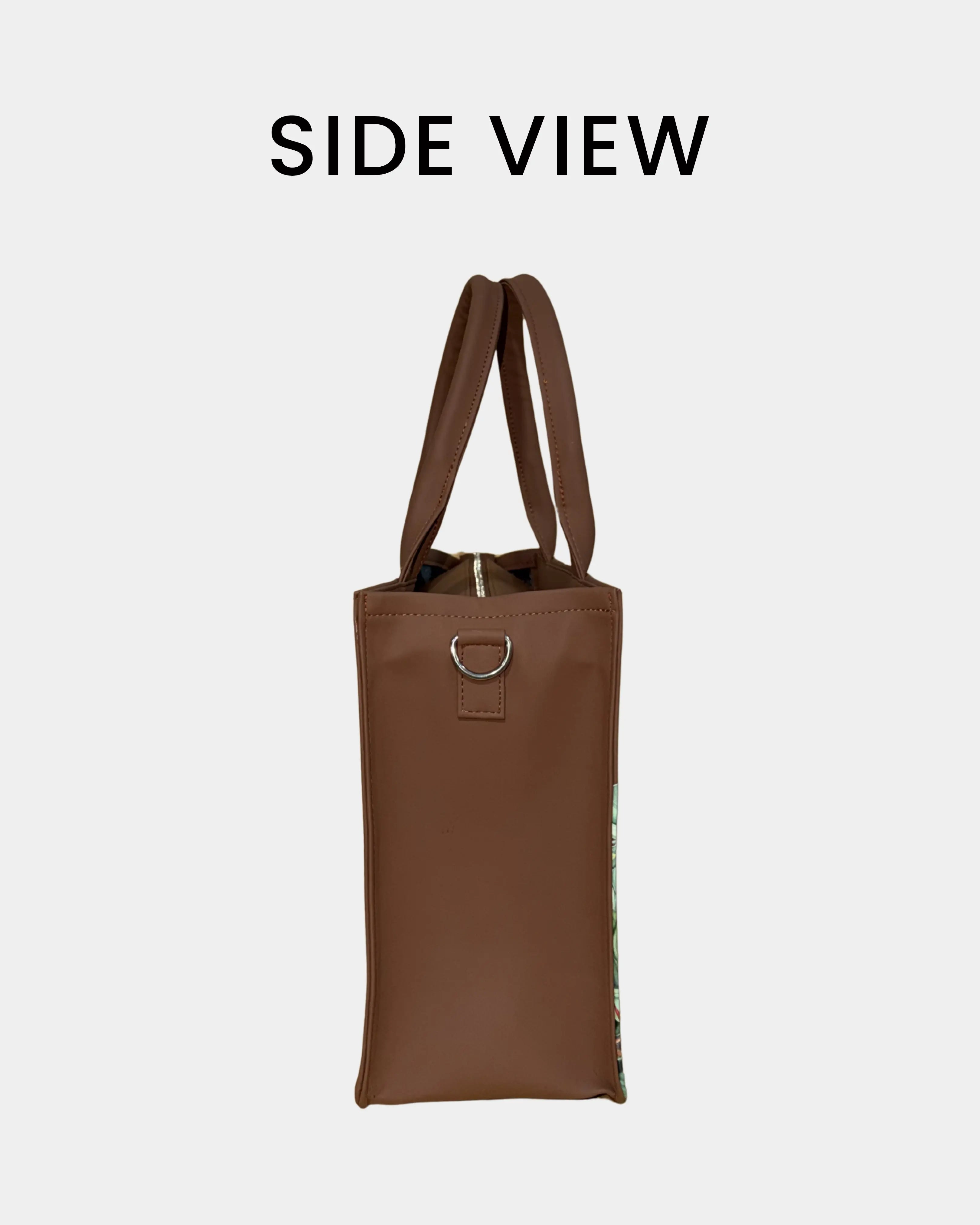 Brown Tropical Floral Embossed Artwork Customized bag