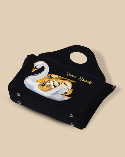Customized Sling Purse Designed With Swans Birds Pattern