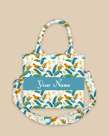 Customized Small Tote Bag Designed With Birds In The Nature Pattern