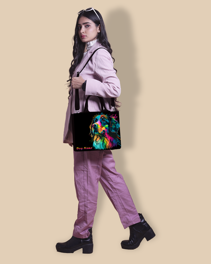 Customized Small Tote Bag Designed With Colourful Dog