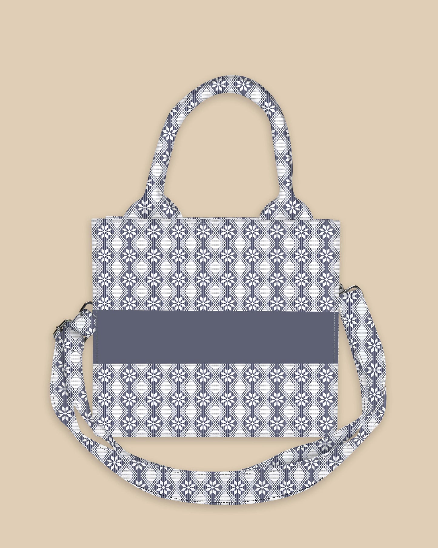 Customized Small Tote Bag Designed With Ethnic Geometric Traditional Pattern