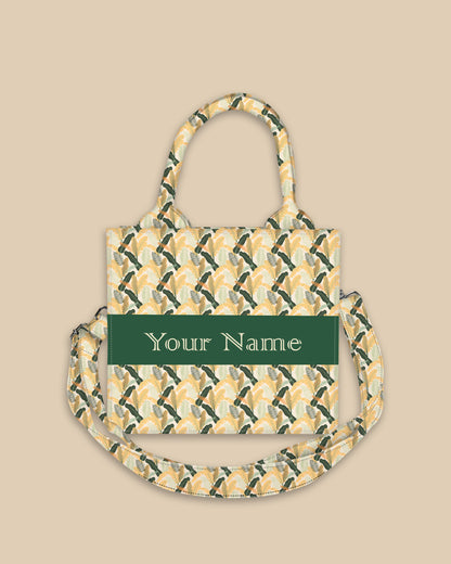 Customized Tote Bag Purse Designed With Palm And Banana Leaves
