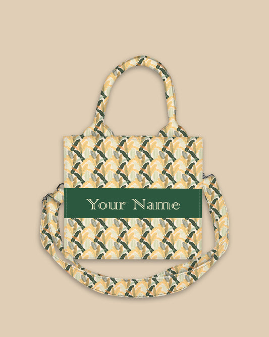 Customized Tote Bag Purse Designed With Palm And Banana Leaves