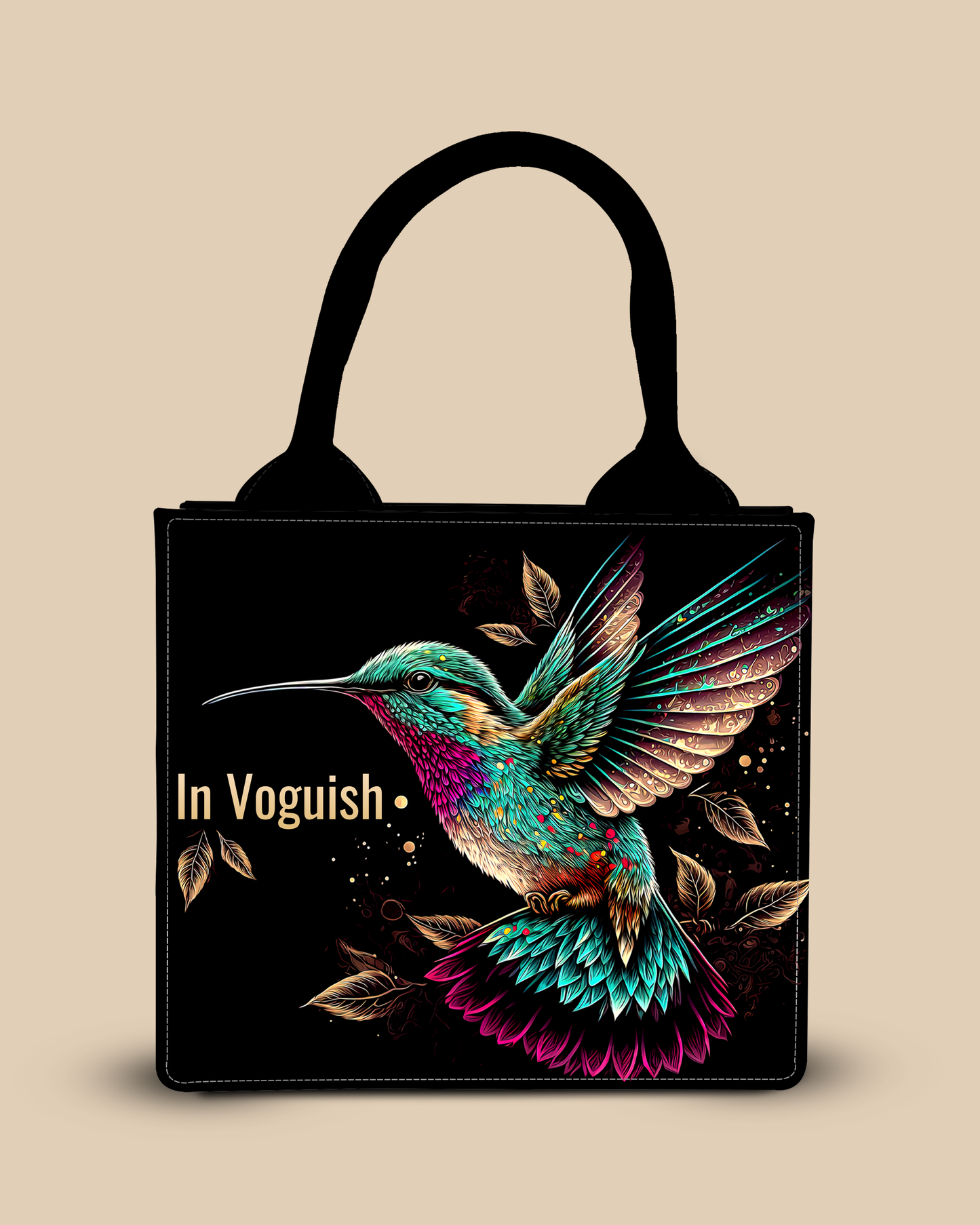 Customized Small Tote Bag Designed with Beautifull Flying Sparrow