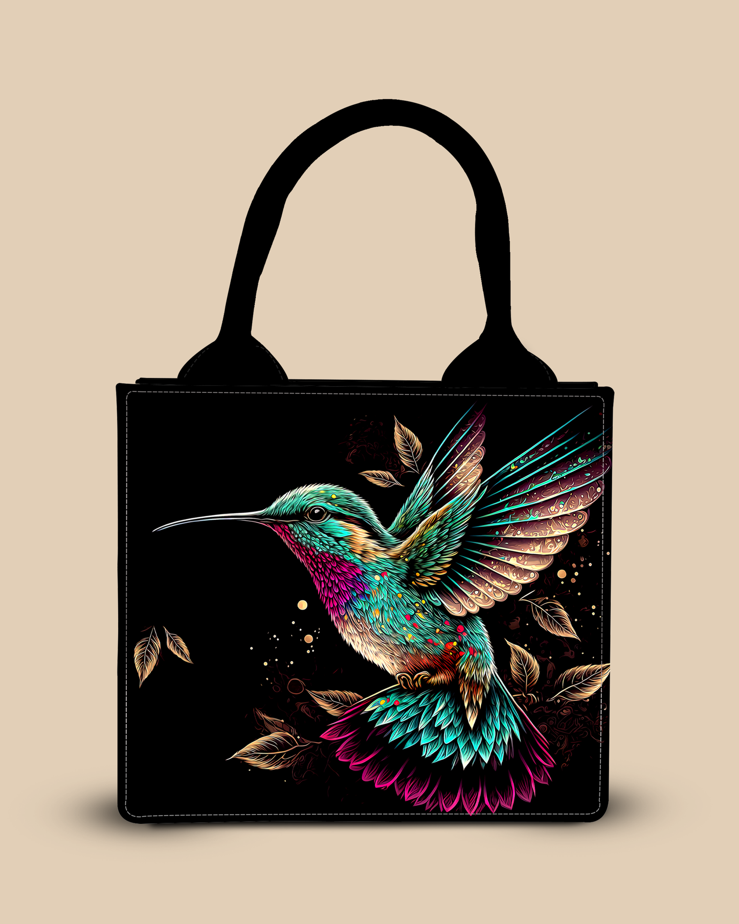 Customized Small Tote Bag Designed with Beautifull Flying Sparrow