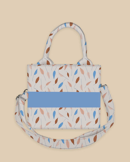Customized Small Tote Bag Designed with Botanical Summer Leaves