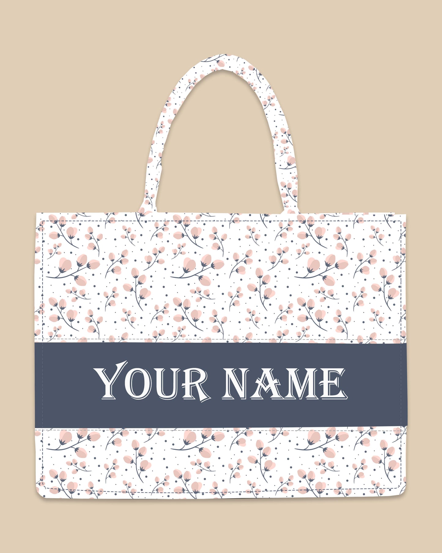Customized Tote Bag Designed With Easter Spring Flower Design