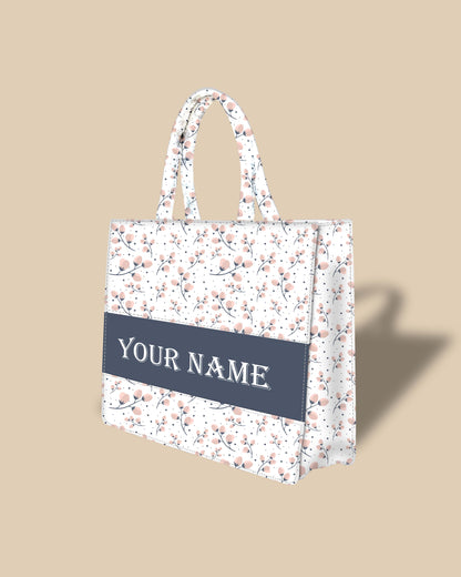Customized Tote Bag Designed With Easter Spring Flower Design