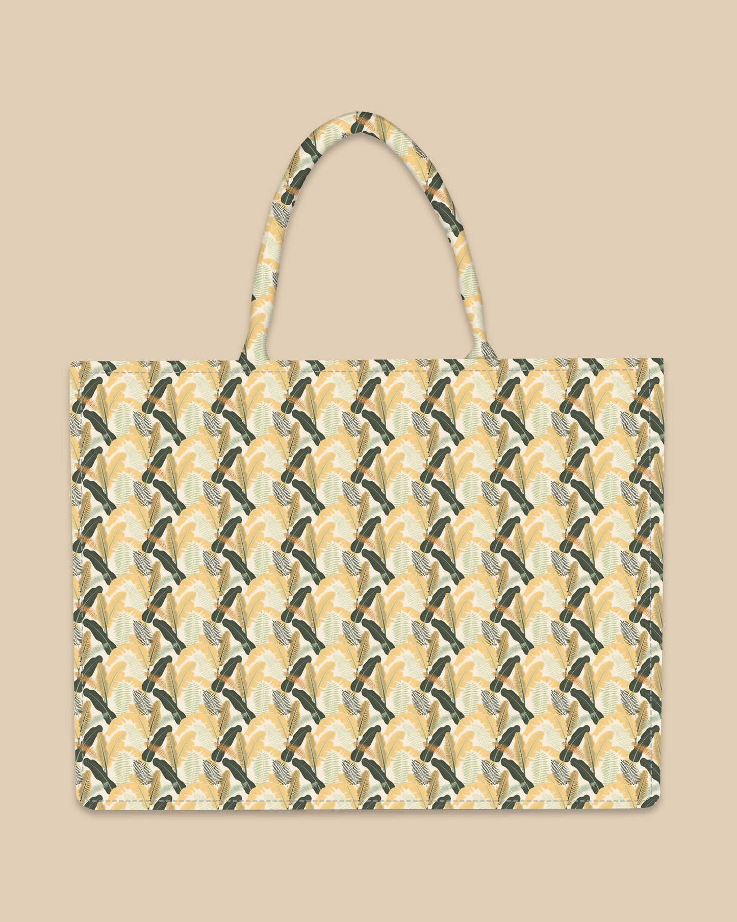 Customized Tote Bag Designed With Palm And Banana Leaves