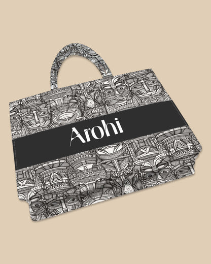 Customized Tote Bag  Designed with African Ethnic Tribal Mask
