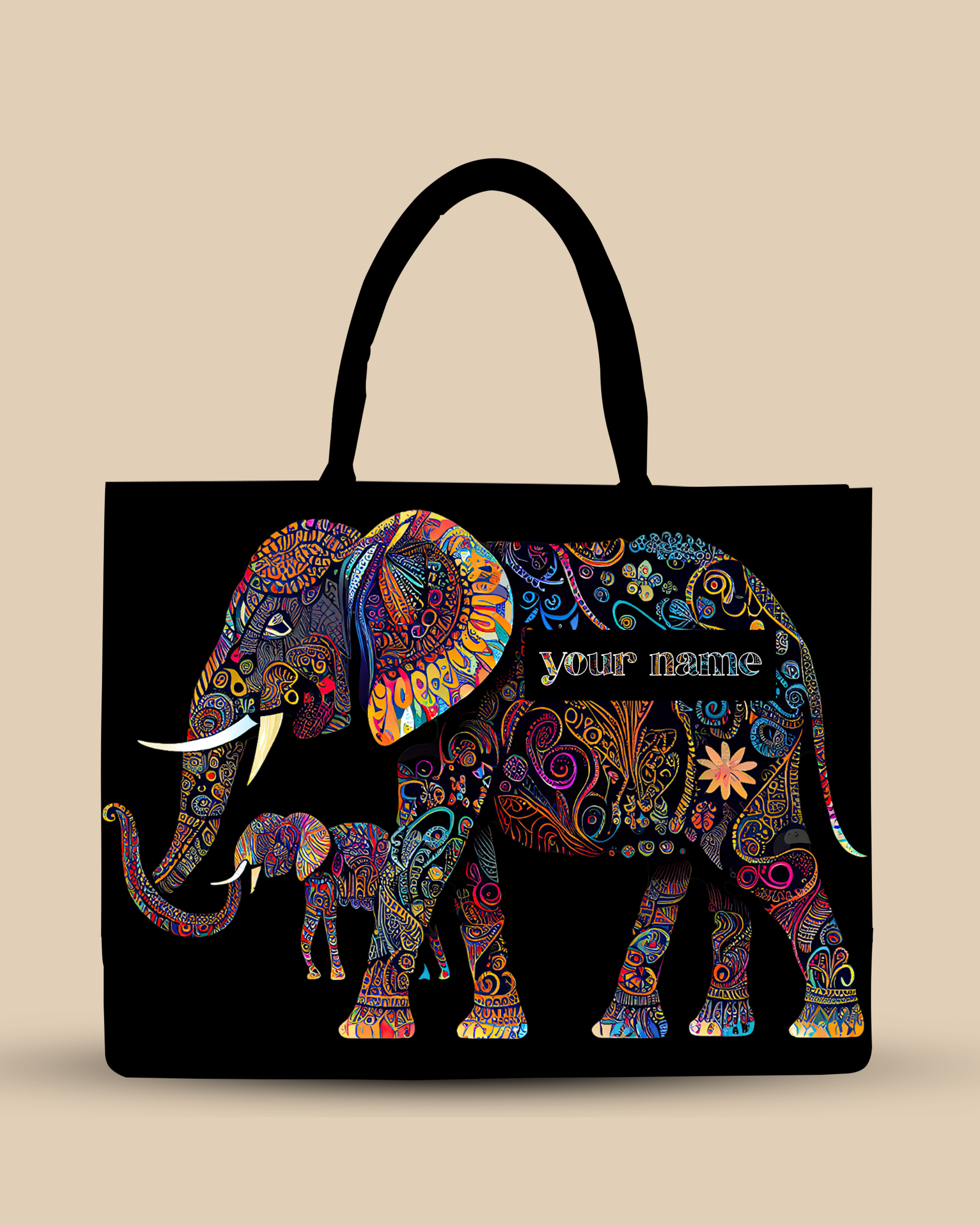 Elephant print tote bag hot sale