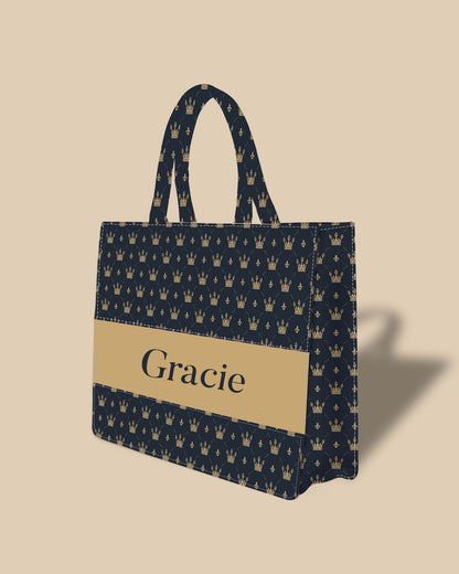 Customized Tote Bag  Designed with Baby Prince Crown