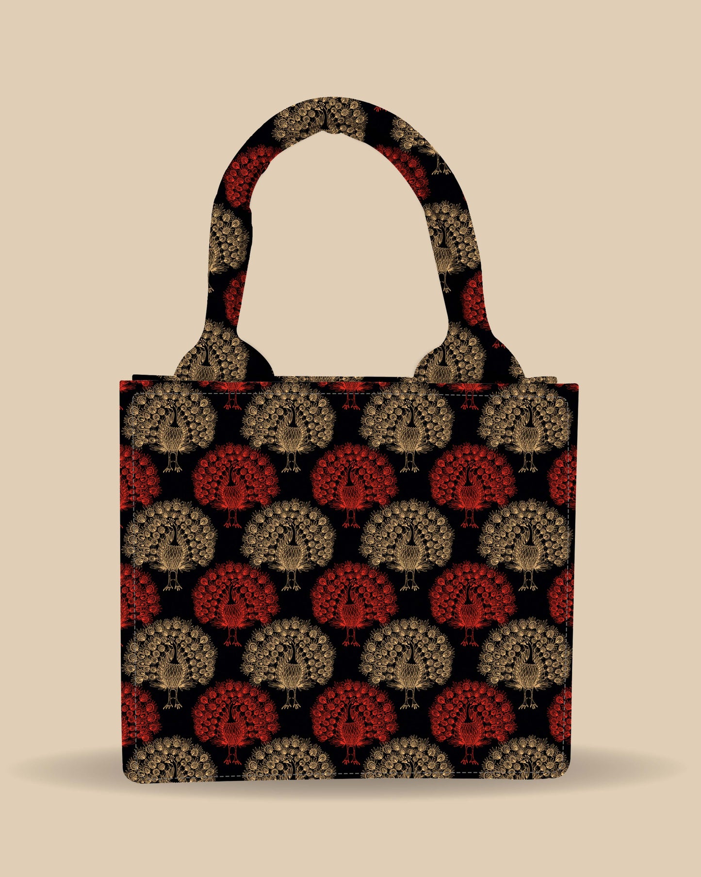 Customized Small Tote Bag Designed With Elegant Peacocks