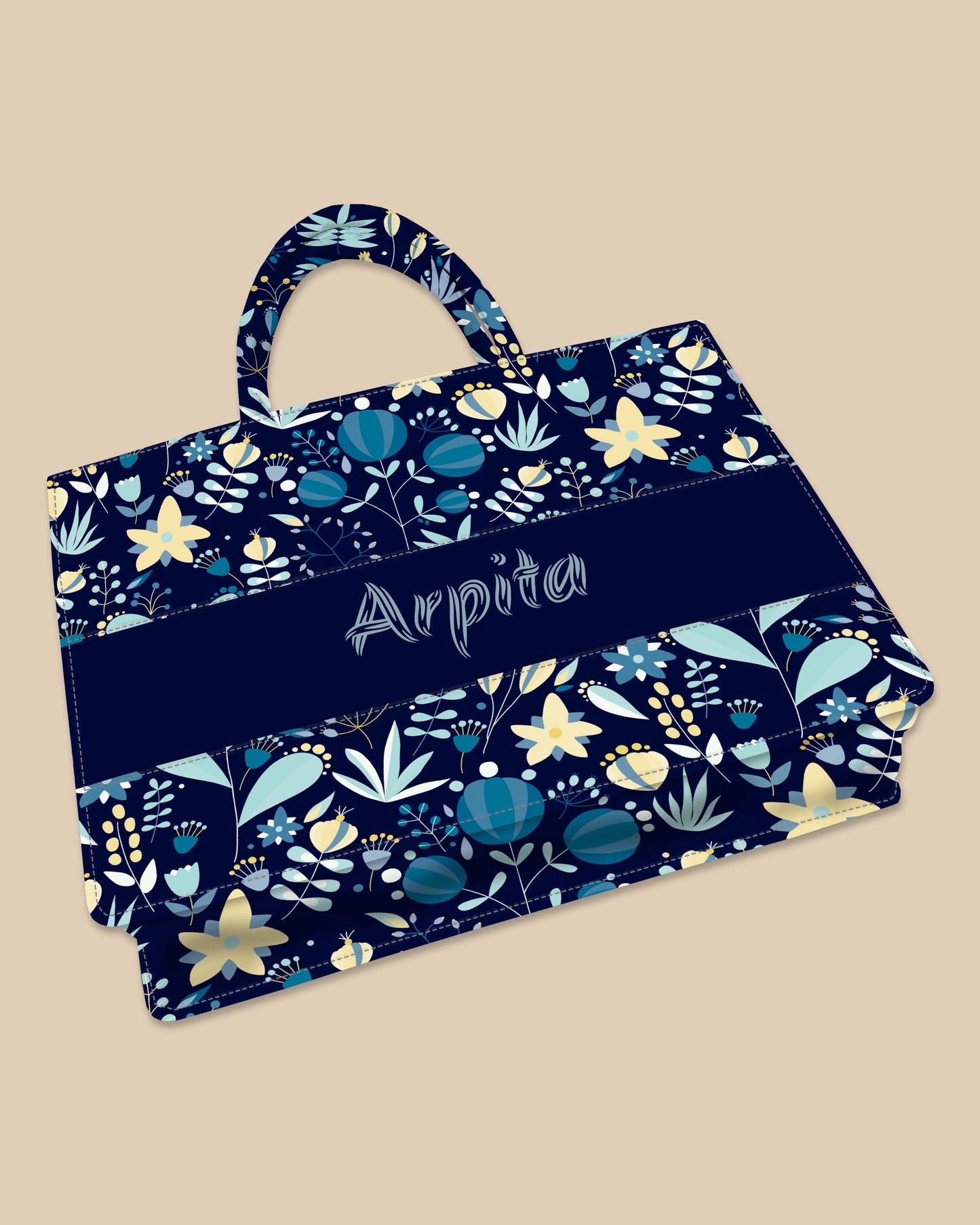 Customized Tote Bag Designed with Summer Flowers, Wild Flowering Plants And Berries