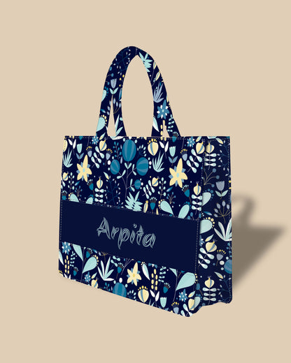 Customized Tote Bag Designed with Summer Flowers, Wild Flowering Plants And Berries