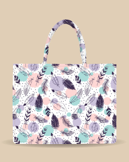 Tote Bag Designed with Abstract Beautiful Feathers And Beauty Bird Color