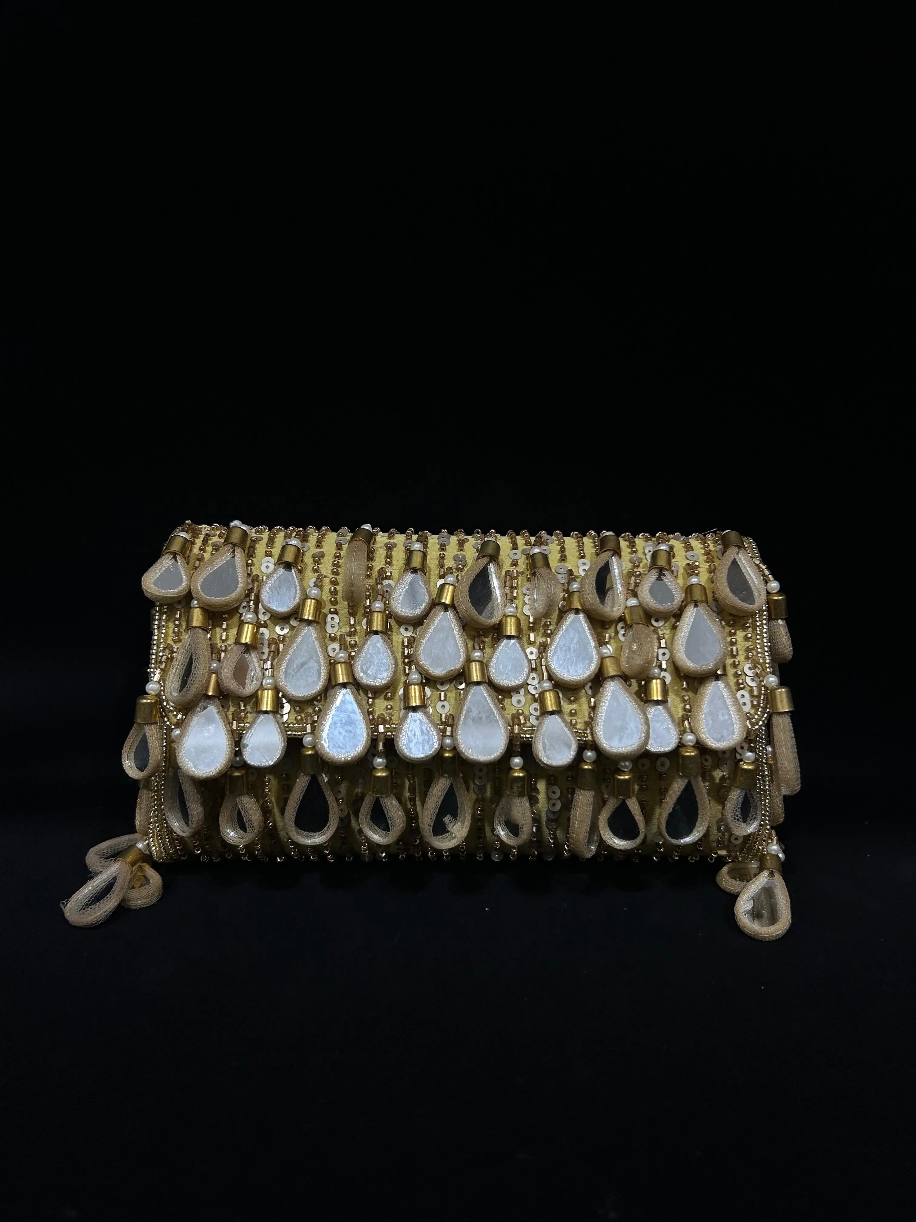 Golden Glimmer Sequin Clutch