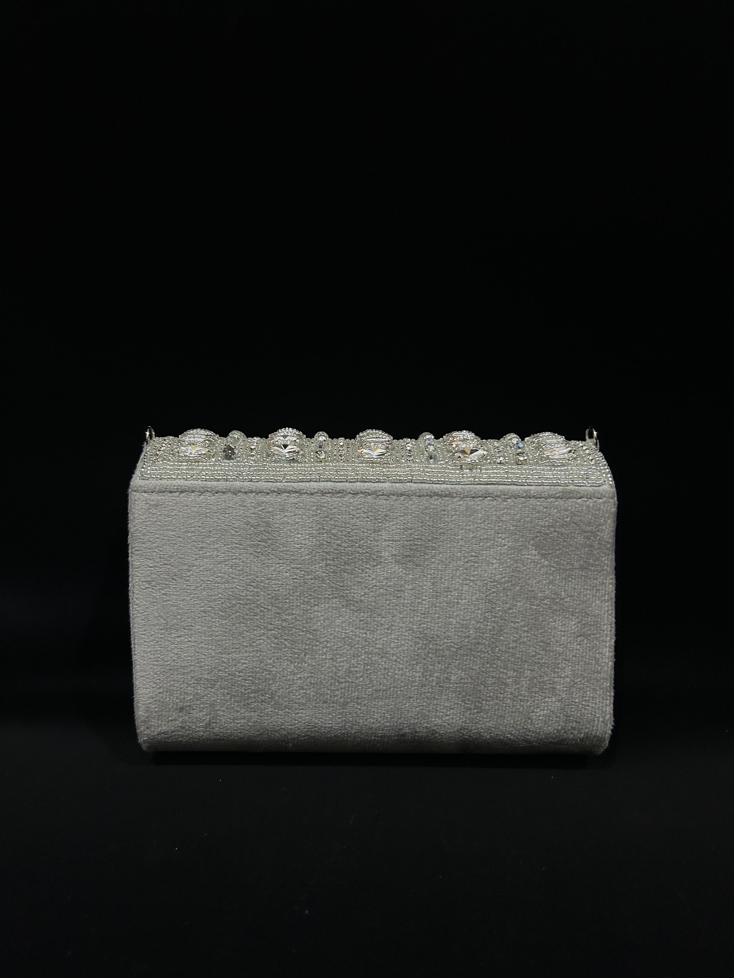 Royal Mirage Crystal Embroidered Fringe Clutch