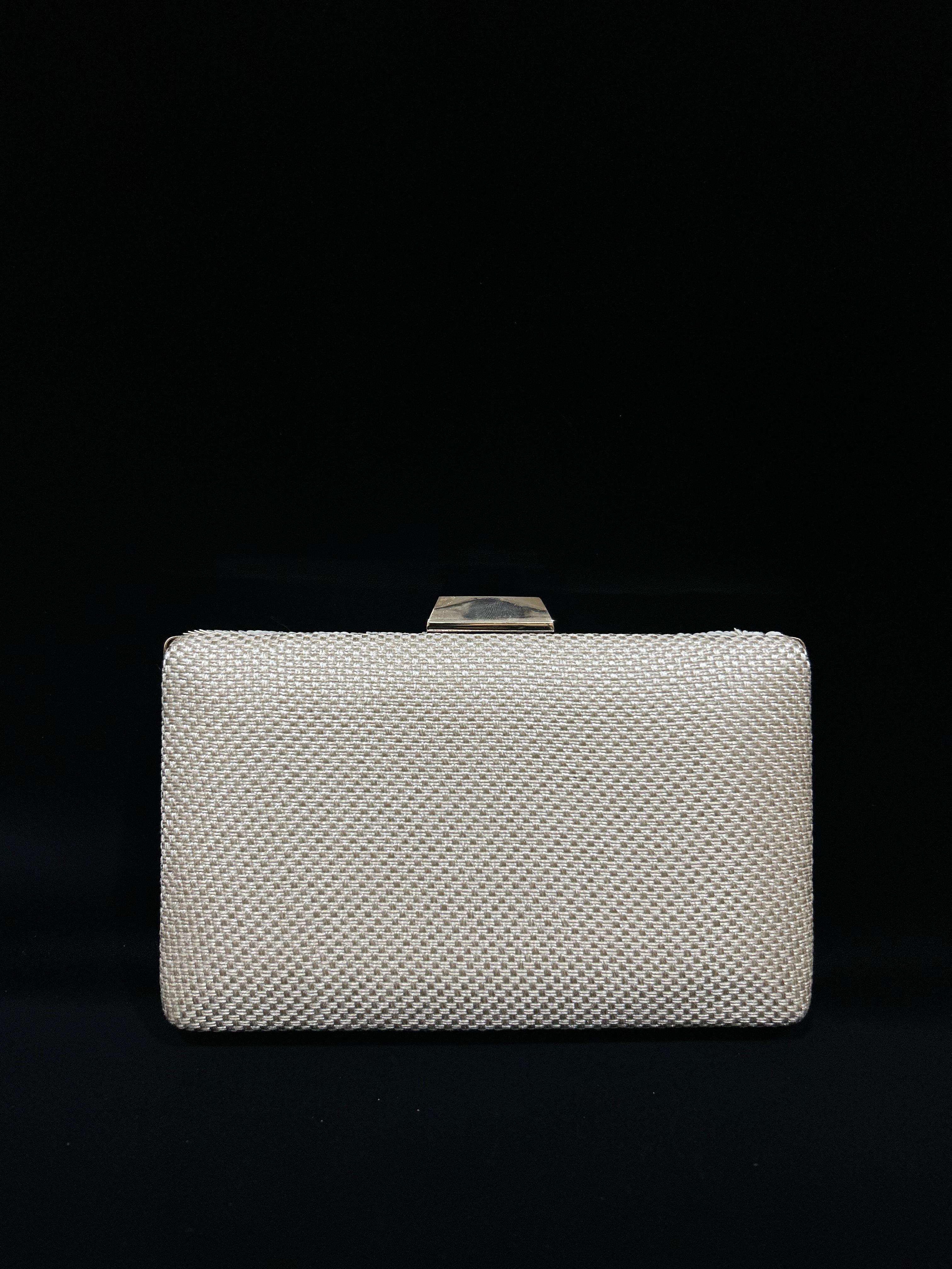 Blush & Ivory Leaf Embroidered Pearl Clutch