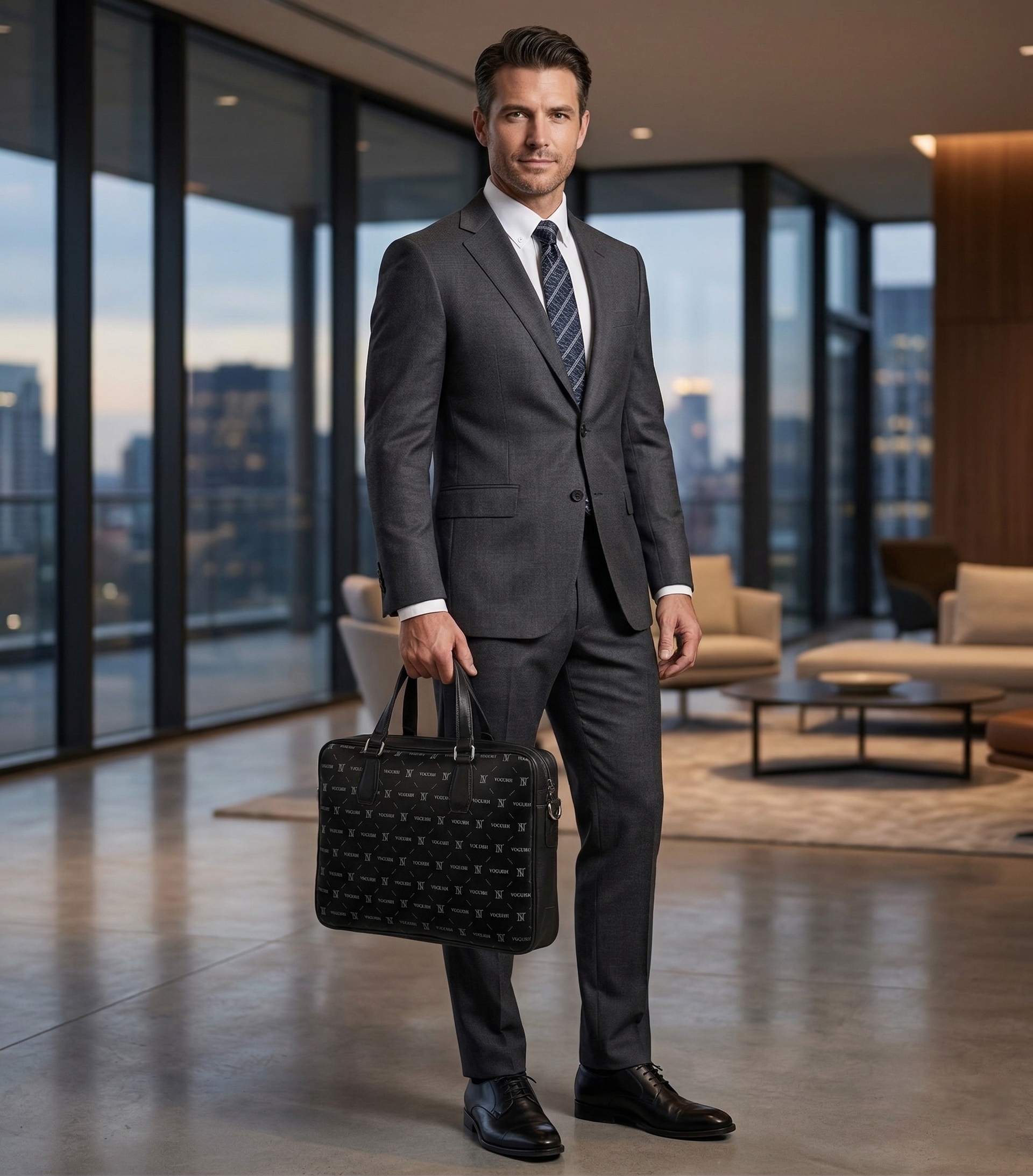 IN VOGUISH Z Black Luxe Laptop Bag for Men