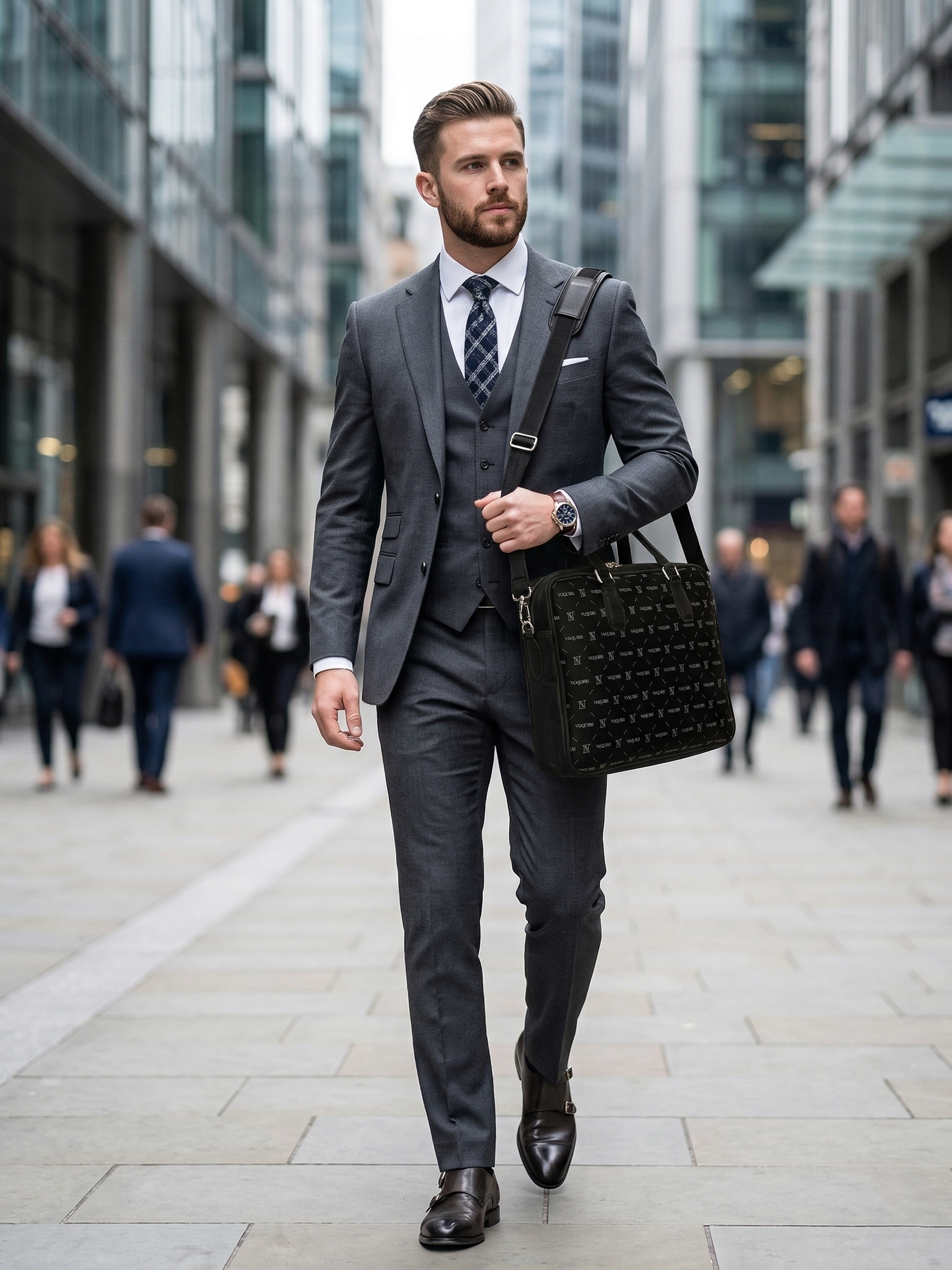 IN VOGUISH Z Black Luxe Laptop Bag for Men